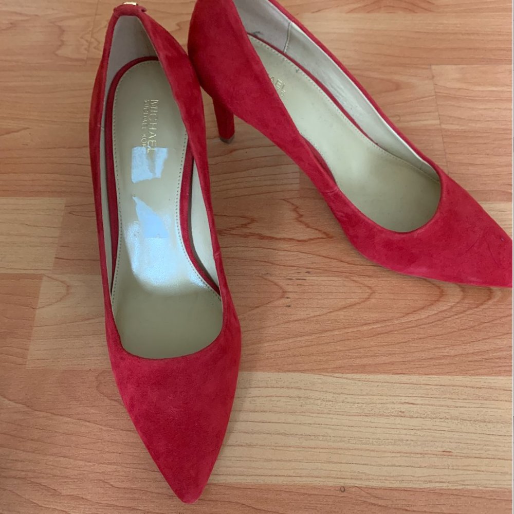 Brand New Michael Kors Suede Red Heels